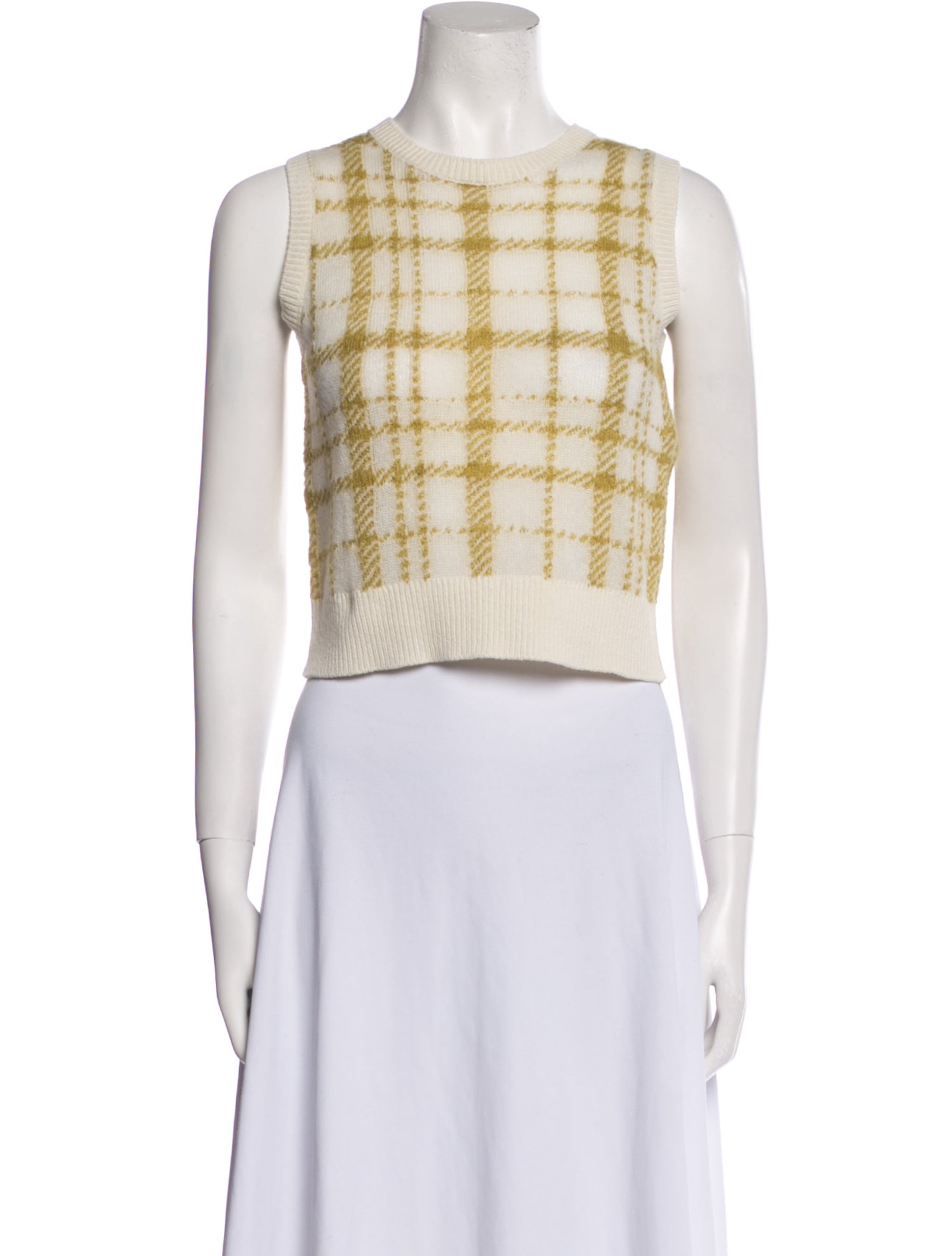Christian Dior Virgin Wool Plaid Print Sweater